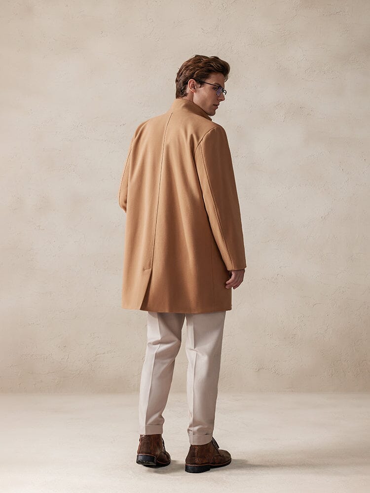 Lässiger Tweedmantel mit Stehkragen