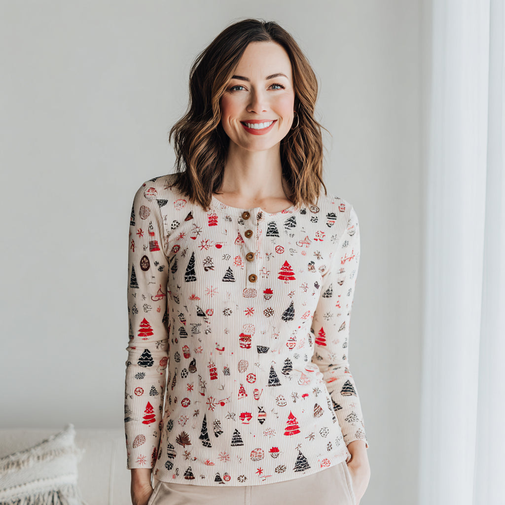 HALLIE – Christmas Knit mit Knöpfen