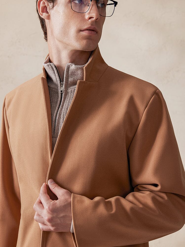 Lässiger Tweedmantel mit Stehkragen