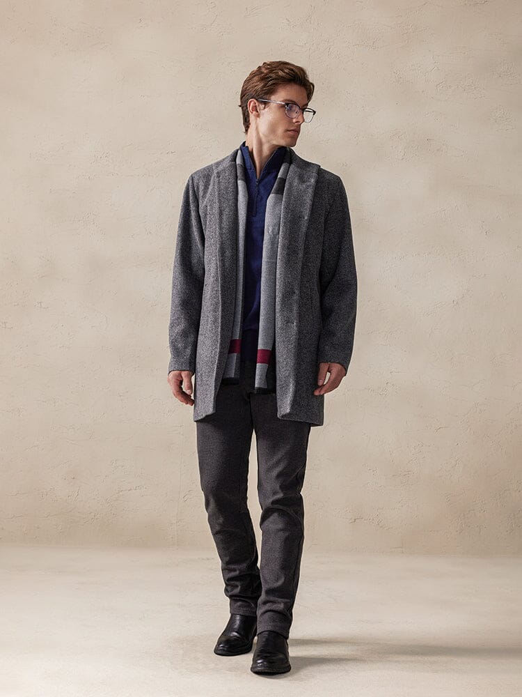 Tweed-Mantel Casual Stehkragen