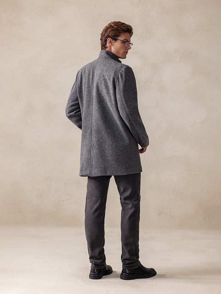 Tweed-Mantel Casual Stehkragen