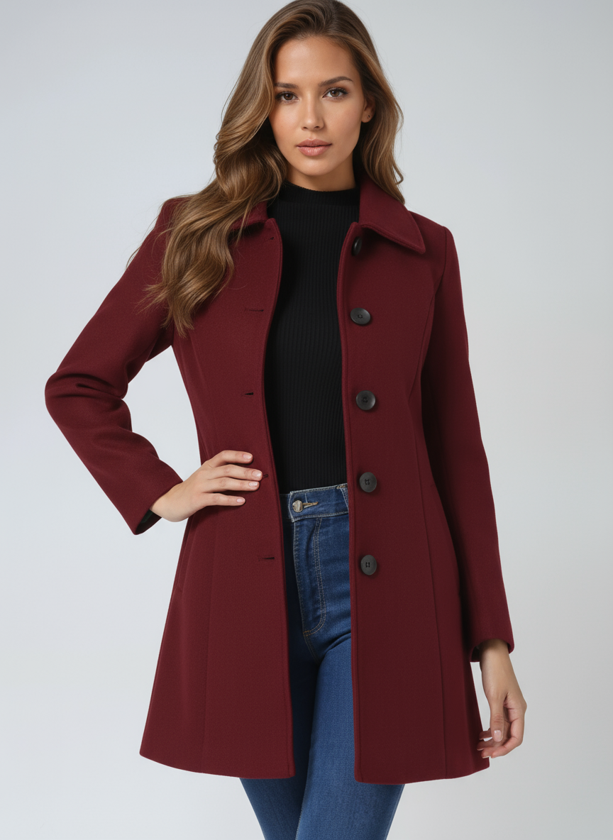 JOSEPHINE – Einreihiger Winter-Trenchcoat
