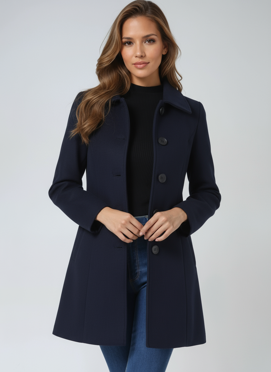 JOSEPHINE – Einreihiger Winter-Trenchcoat