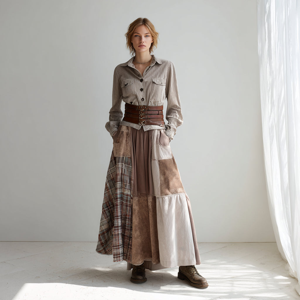 Azucena | Maxikleid aus Wildleder mit Gürtel